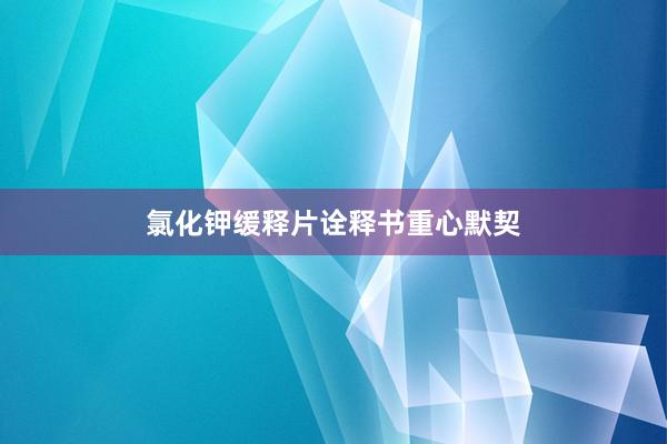 氯化钾缓释片诠释书重心默契
