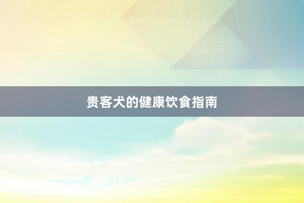 贵客犬的健康饮食指南
